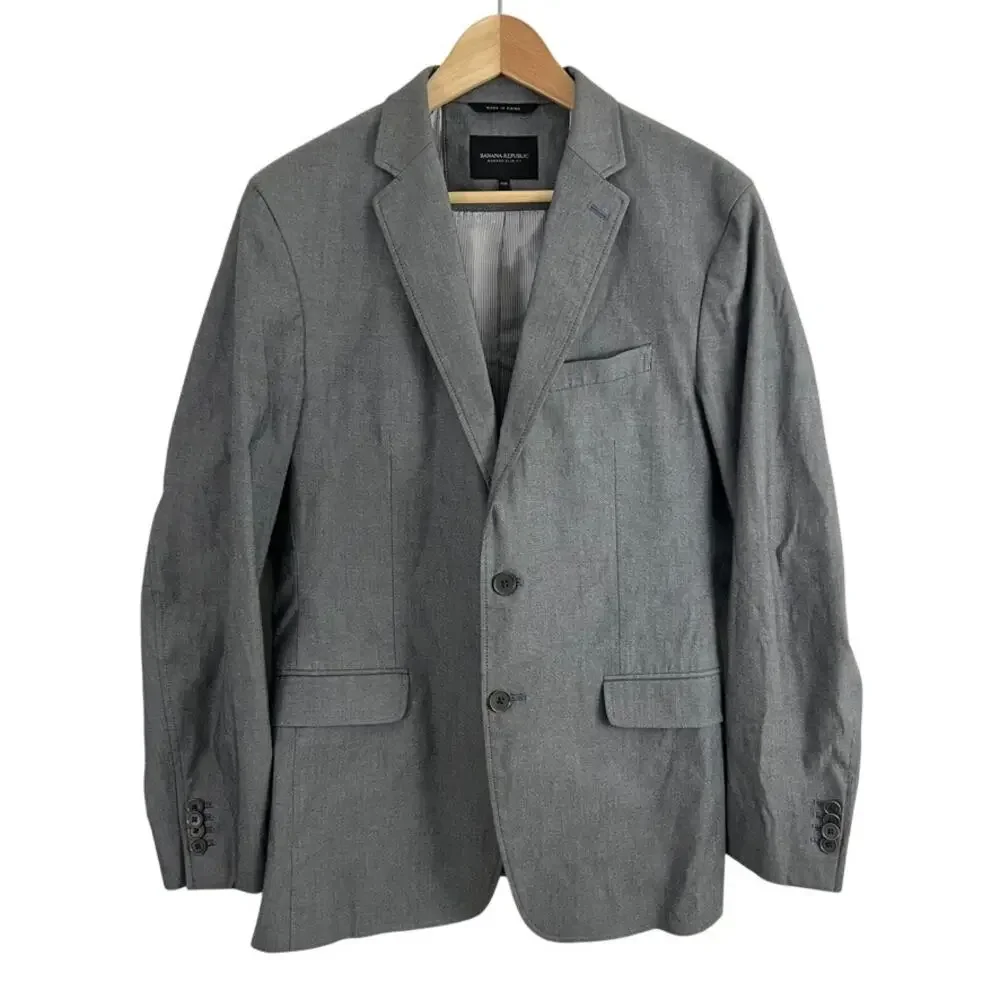 Banana Republic Modern Slim Fit Blazer‎ Jacket Gray Men size 40R